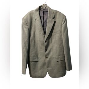 Men’s Blackberry Suit Blazer And Pants  Size 38 Gray Striped (929)
